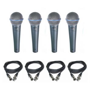 Shure Beta 58A - zestaw 4 mikrofonów + kable