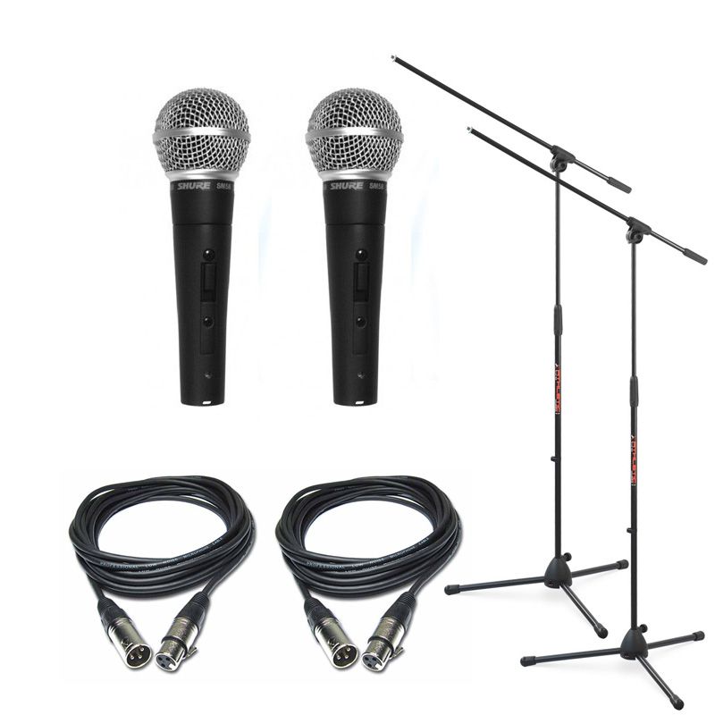 Shure SM 58 SE - zestaw 2 mikrofonów + 2 statywy