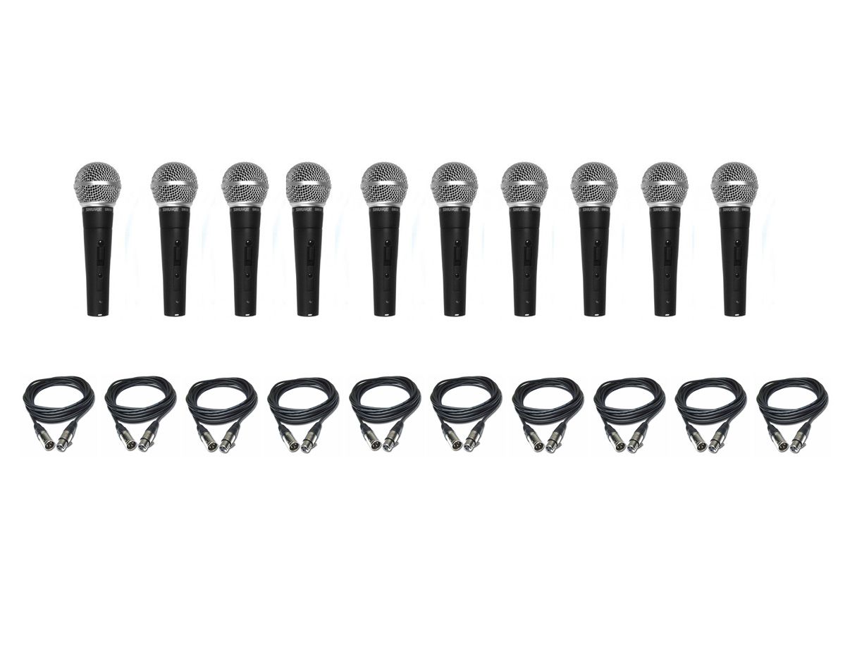 Shure SM 58 SE - zestaw 10 mikrofonów + 10 kabli