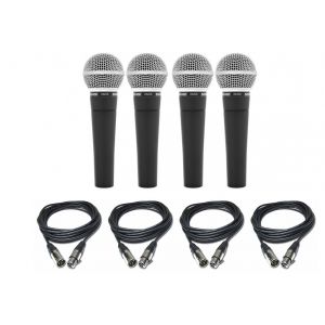 Shure SM 58 LCE - zestaw 4 mikrofonów + kable