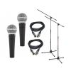 Shure SM 58 LCE - zestaw 2 mikrofony + statywy + kable