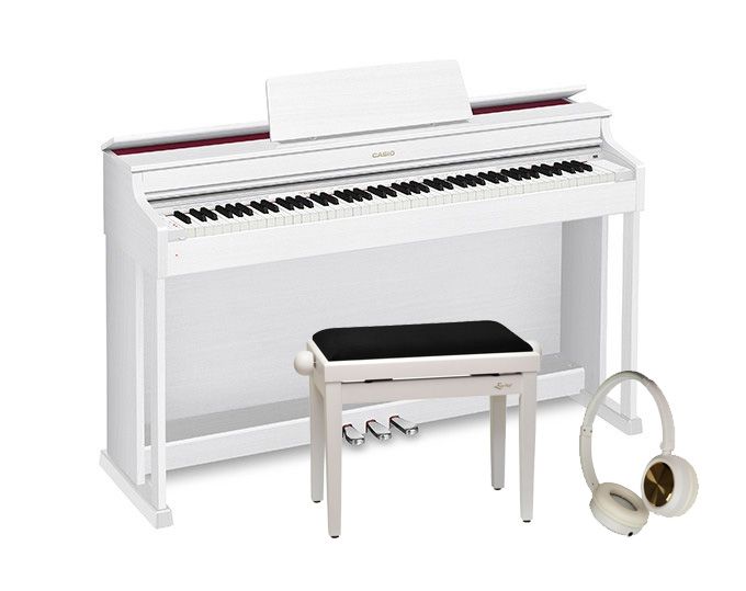 Casio AP-470 WE - pianino cyfrowe + ława + słuchawki