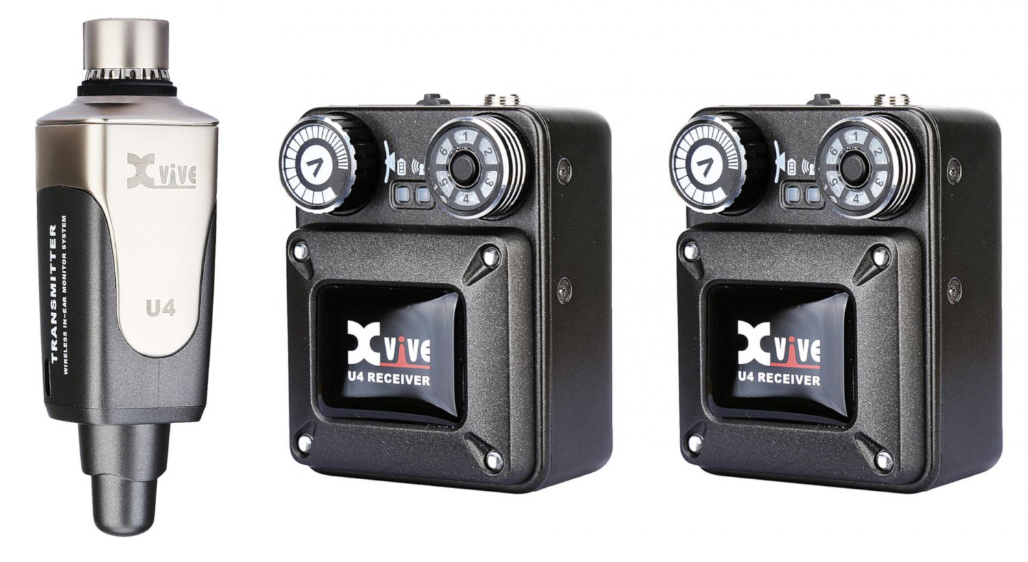 XVive U4 In-Ear Monitor Wireless System - Bundle, 1x Transmitter + 2x Receiver