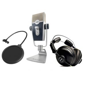 AKG LYRA C44-USB - wielofunkcyjny mikrofon USB + słuchawki + popfiltr