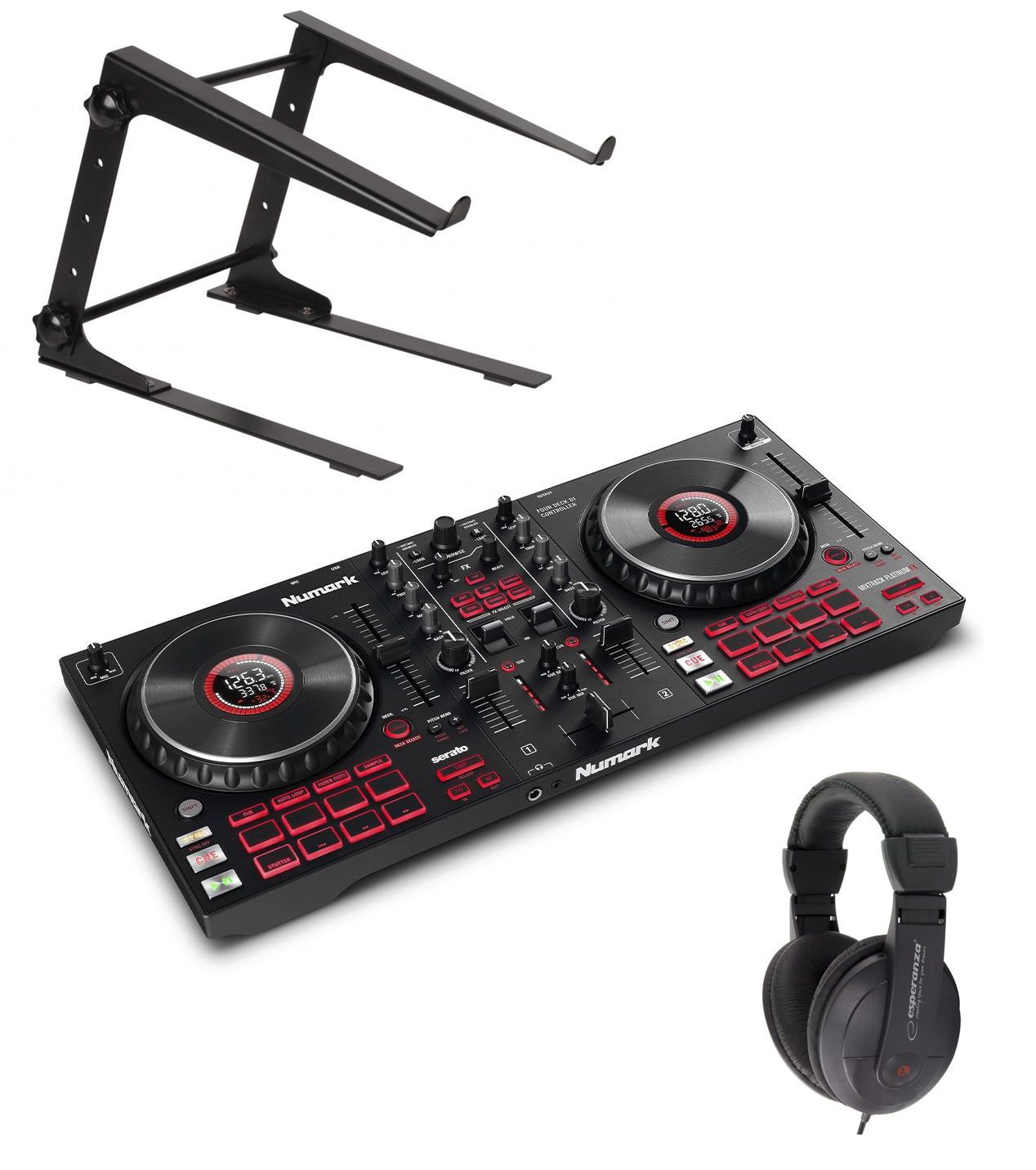 Numark Mixtrack Platinum FX - kontroler DJ + statyw + słuchawki
