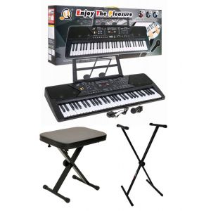 Keyboard - organy MQ-600UFB z zasilaczem i mikrofonem + statyw + ława