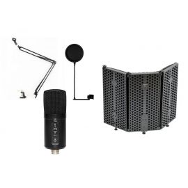 Stagg SUSM60D -  mikrofon pojemnościowy USB + statyw + pop filtr + ekran akustyczny