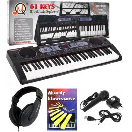 Duży KEYBOARD SYNTEZATOR ORGANY z wejściem USB MQ-602UFB + książeczka + słuchawki