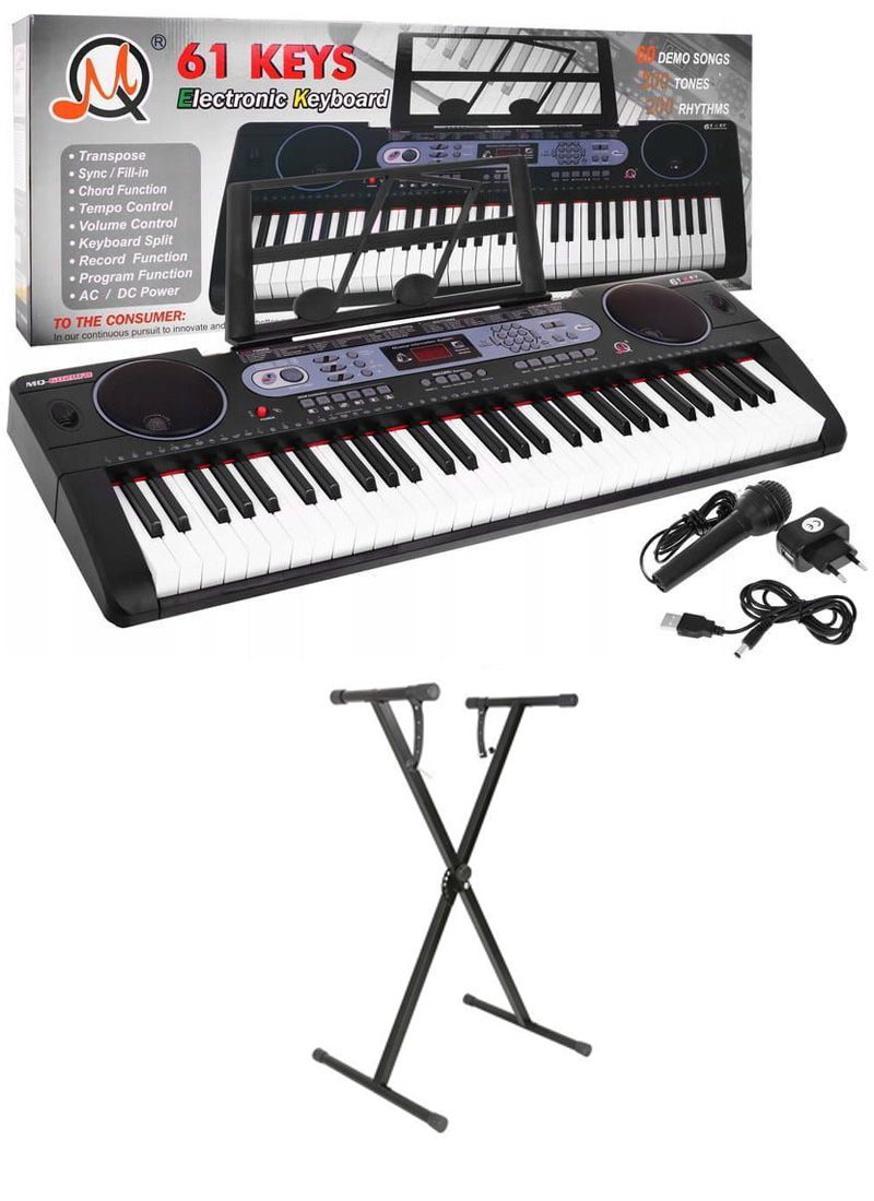 Duży KEYBOARD SYNTEZATOR ORGANY z wejściem USB MQ-602UFB + statyw