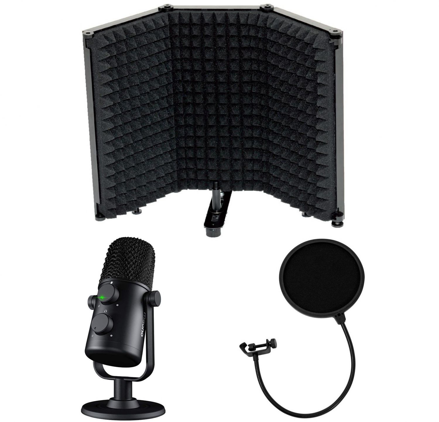 MAONO AU-902 - mikrofon pojemnościowy USB PODCAST + ekran akustyczny + pop filtr