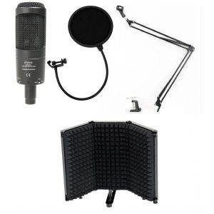 Audio-Technica AT2035 - Mikrofon + pop filtr + statyw + ekran akustyczny