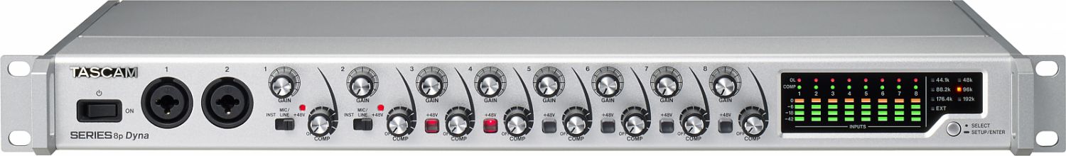 Tascam SERIES 8p Dyna - 8-kanałowy przedwzmacniacz mikrofonowy z analogową kompresją