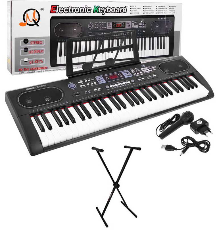 Duży KEYBOARD - SYNTEZATOR - ORGANY z wejściem USB MQ-603UFB + statyw