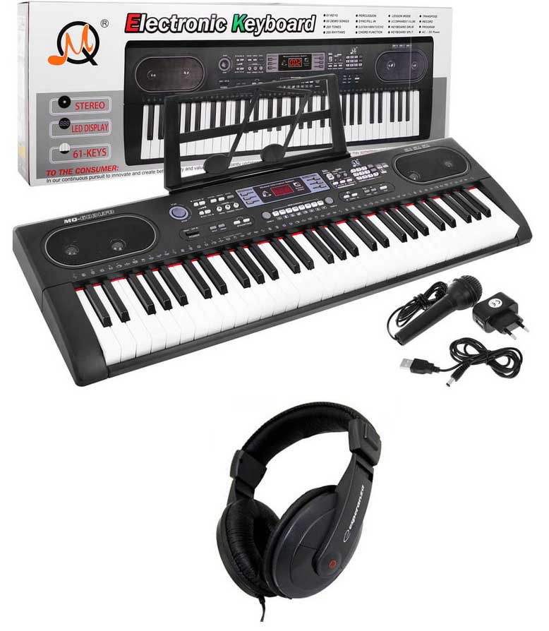 Duży KEYBOARD - SYNTEZATOR - ORGANY z wejściem USB MQ-603UFB + słuchawki