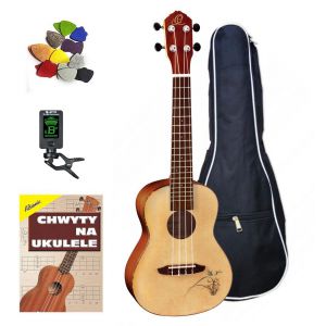 ORTEGA RU5 - Ukulele koncertowe + tuner + książka + pokrowiec