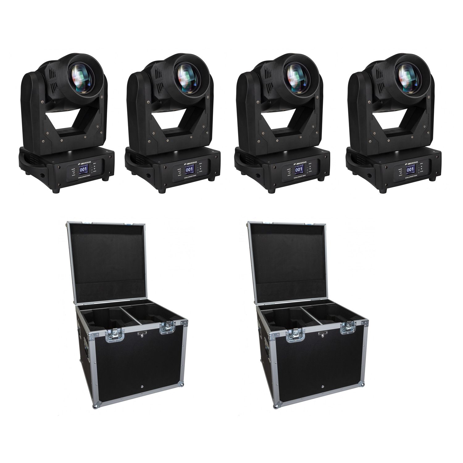 JB Systems 4x CHALLENGER BSW - zestaw + case