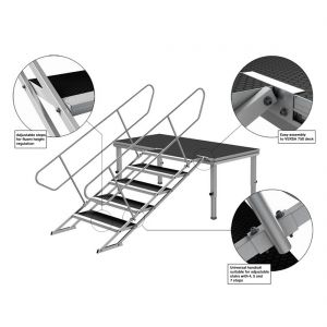 DURASTAGE Vario Stair 60-100cm - elastyczne schody do podestów scenicznych