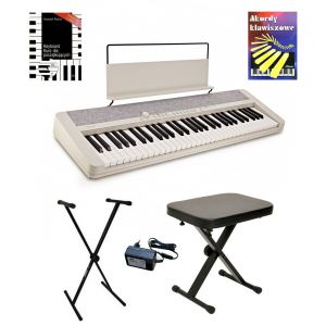 Casio CT-S1 WE - pianino cyfrowe + ława + pulpit + kurs cd + książeczka