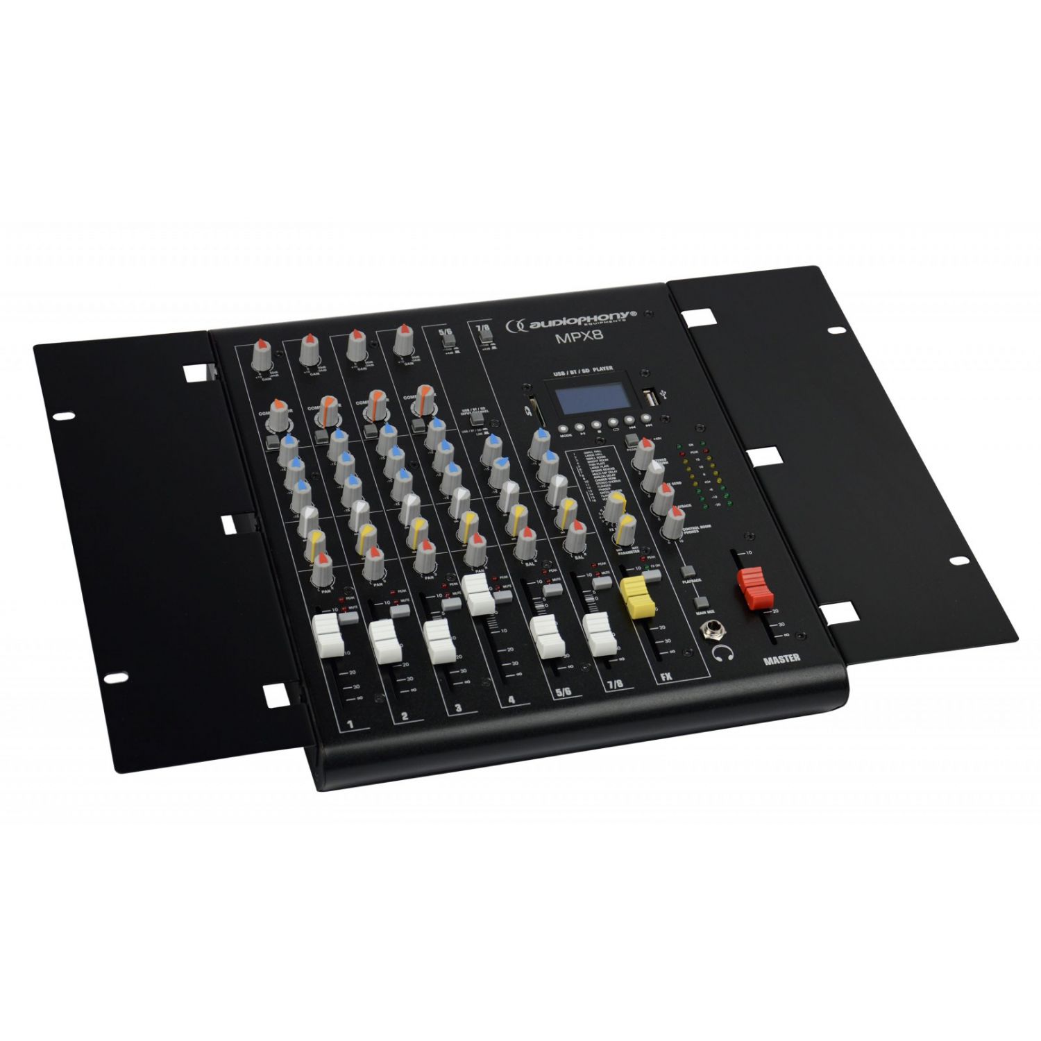 Audiophony MPX8 + RACK - mikser z uchwytami rackowymi