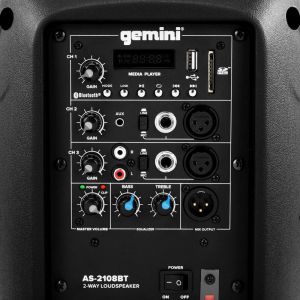 GEMINI AS-2108BT Kolumna aktywna 8", 500W peak, BT, MP3, USB, mikser 3 kanały