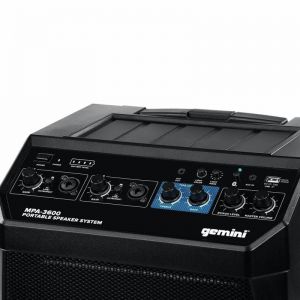 GEMINI MPA-3600 Przenośny system PA, 2 kanały, BT,USB, akumulator, diody, wózek