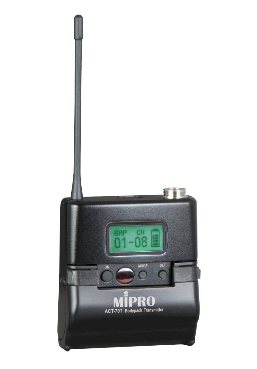 MIPRO ACT-70T (5UA)
- Nadajnik bodypack z zasilaniem bateryjnym