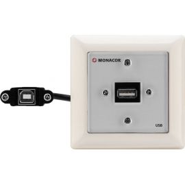 Monacor MDF-INS-USB - Panel ścienny MondeF USB typ A/typ B, do montażu wpustowego