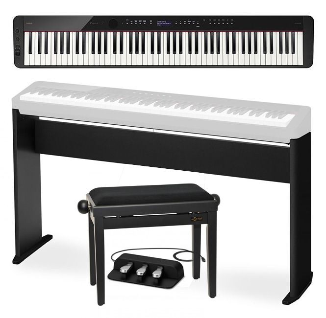 CASIO PX-S1100 - pianino cyfrowe + statyw + ława + kontroler nożny