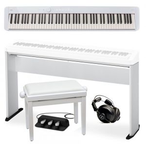 CASIO PX-S1100 WE - pianino cyfrowe + statyw + ława + kontroler nożny + słuchawki