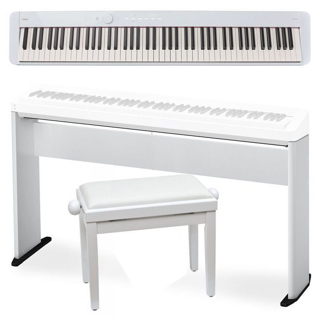 CASIO PX-S1100 WE - pianino cyfrowe + statyw + ława