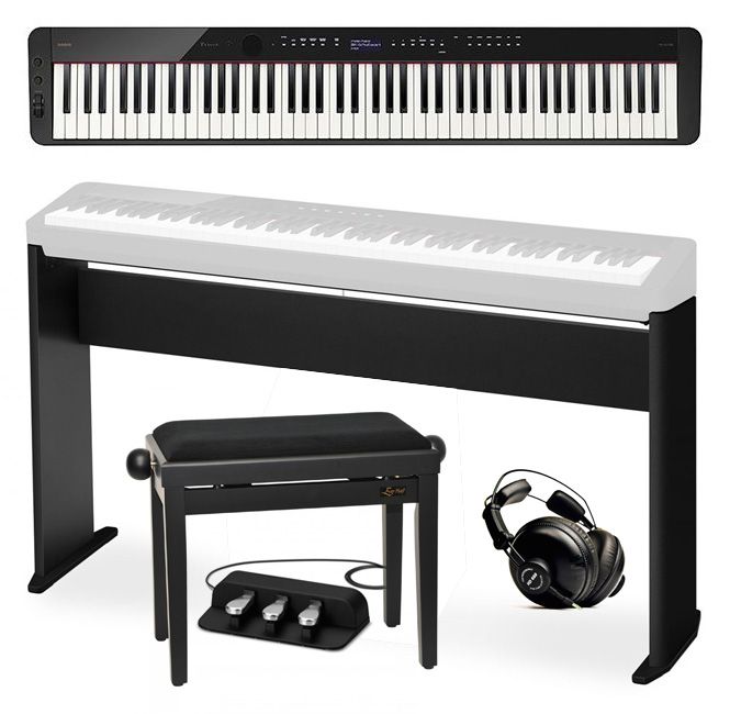 CASIO PX-S3100 - pianino cyfrowe + statyw + ława + kontroler nożny + słuchawki
