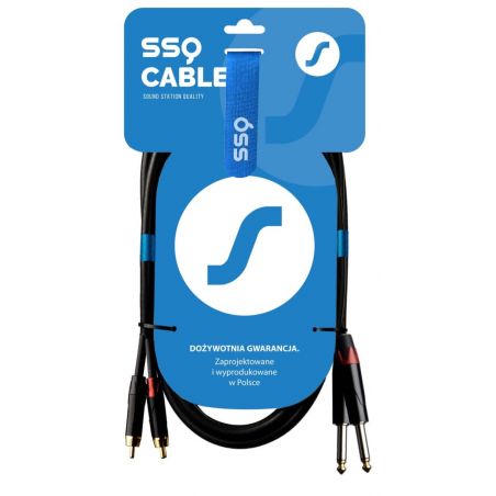 SSQ RCAJM1 - kabel 1 metrowy 2xRCA- 2x JACK MONO 6,3mm