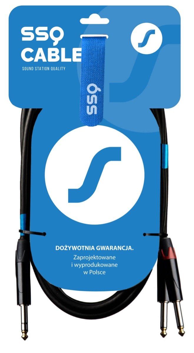 SSQ JSJM2 - kabel Jack stereo - 2x Jack Mono 2 metrowy SSQ JSJM2 - kabel Jack stereo - 2x Jack Mono 2 metrowy