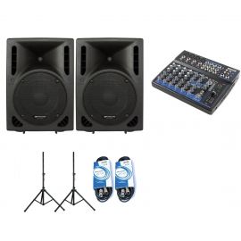 JB Systems 2x PSA-10 + GEM-12USB - zestaw nagłośnieniowy