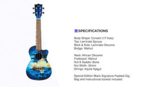 FLIGHT AUC30CITY ELISE ECKLUND SIGNATURE - ukulele koncertowe