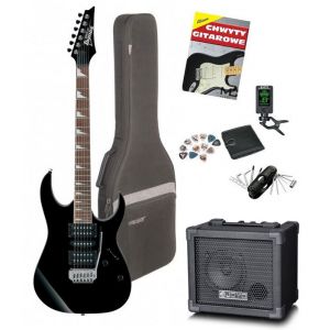 Ibanez GRG170DX-BKN - gitara elektryczna + pokrowiec + wzmacniacz + akcesoria + combo gitarowe