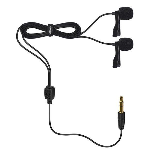 Comica CVM-D02 B 6.0M - podwójny mikrofon lavalier do kamery, aparatu, smartfona Comica CVM-D02 B 6.0M - podwójny mikrofon lavalier do kamery, aparatu, smartfona