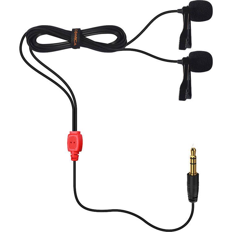 Comica CVM-D02 R 6.0M - podwójny mikrofon lavalier do kamery, aparatu, smartfona Comica CVM-D02 R 6.0M - podwójny mikrofon lavalier do kamery, aparatu, smartfona