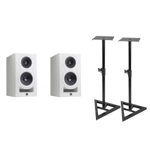 Kali Audio 2x IN-5W - monitory studyjne aktywne, białe (para) + statywy