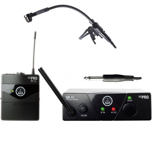 AKG WMS 40 MINI Instrumental Set US25D + AKG C 519 ML (Single) - zestaw bezprzewodowy do trąbki, saksofonu, klarnetu