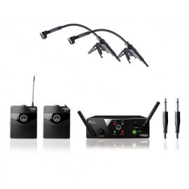 AKG WMS 40 MINI 2 Dual Instrumental Set + C 519 ML (Single) - podwójny zestaw bezprzewodowy do trąbki, saksofonu, klarnetu