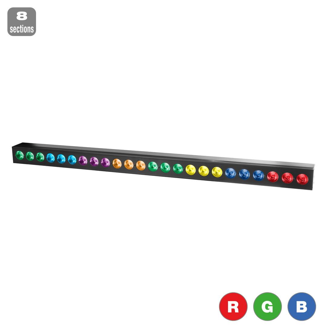 Flash LED BAR 24x3W RGB 8 Section - belka F7200208