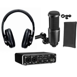 Behringer UMC202HD - interfejs audio / MIDI + słuchawki SRH240A + mikrofon AT2020
