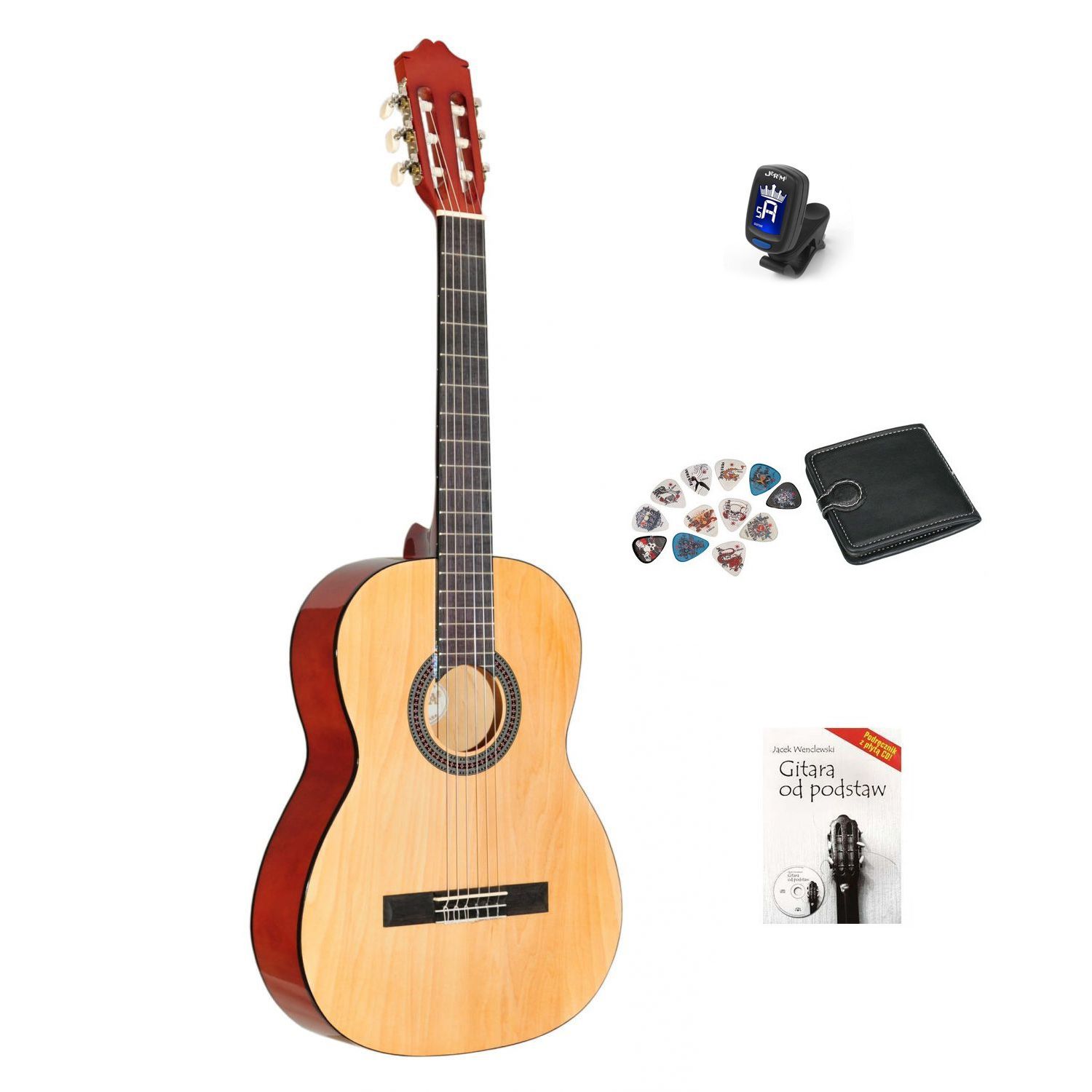 Ambra Viva 4/4 NT - gitara klasyczna + książka z CD + stroik + kostki