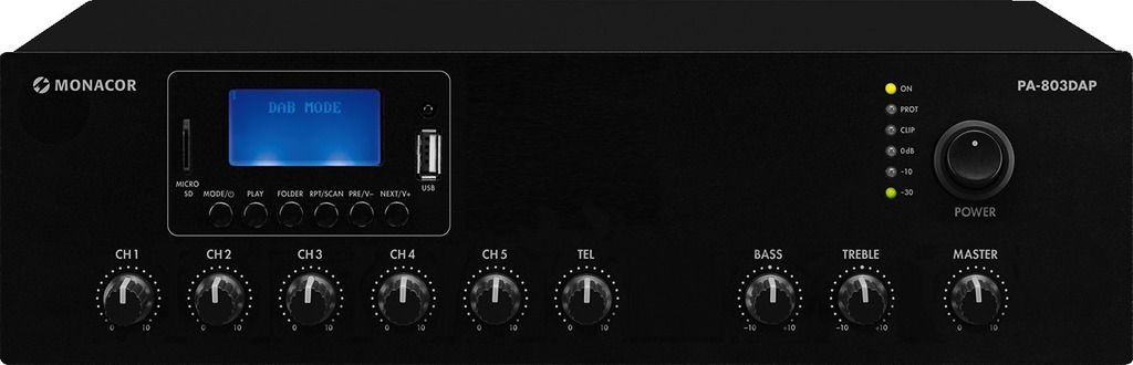 Monacor PA-803DAP - cyfrowy wzmacniacz miksujący PA