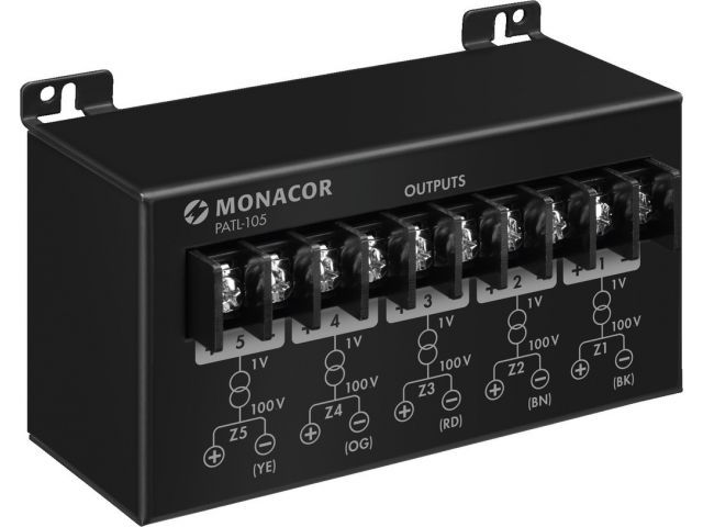 BXB PATL-105 - Konwerter 100V/linia, 5-strefowy BXB PATL-105 - Konwerter 100V/linia, 5-strefowy