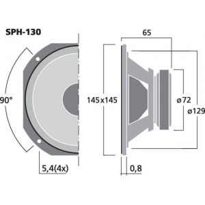 BXB SPH-130 - Głośnik nisko-średniotonowy HiFi, 80W&ltsub&gtMAX&lt/sub&gt, 55W&ltsub&gtRMS&lt/sub&gt, 8Ω