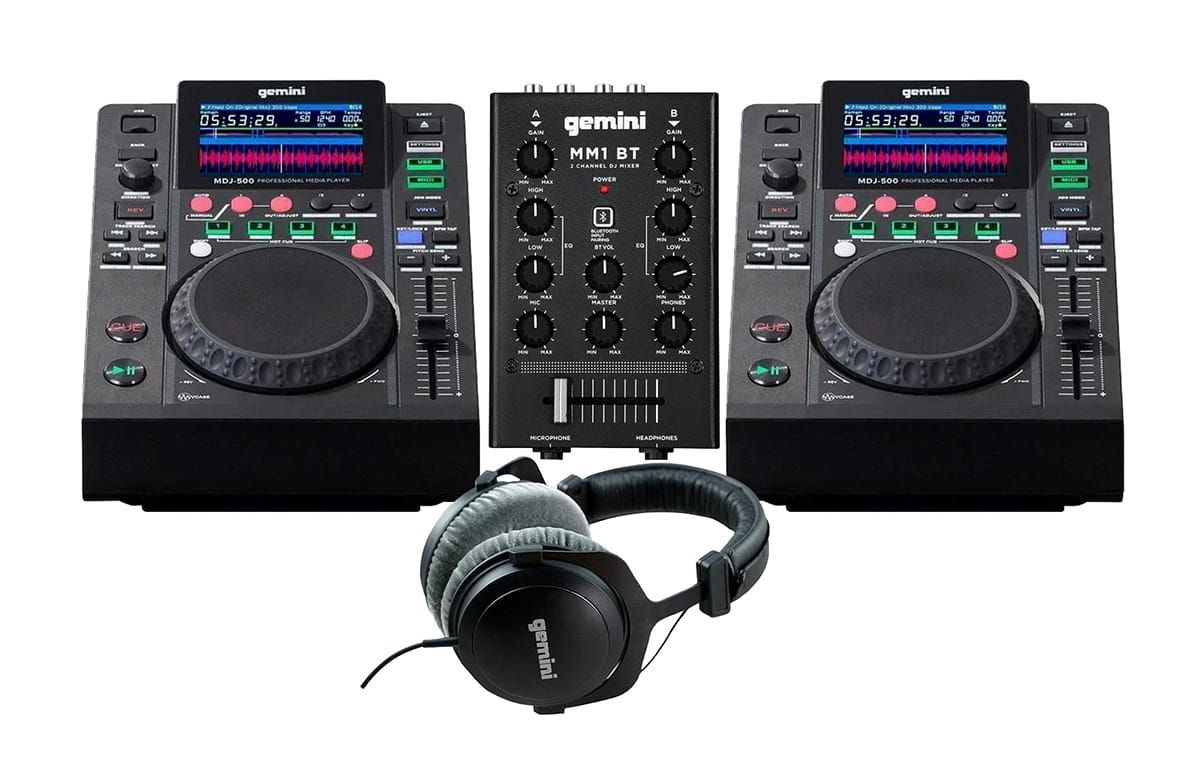 GEMINI MDJ-500 PERFORMANCE PACK (MDJ500 X 2, MM1BT, DJX1000) - zestaw DJ