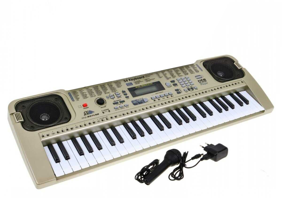 Keyboard Organy MQ-807 USB z zasilaczem i mikrofonem