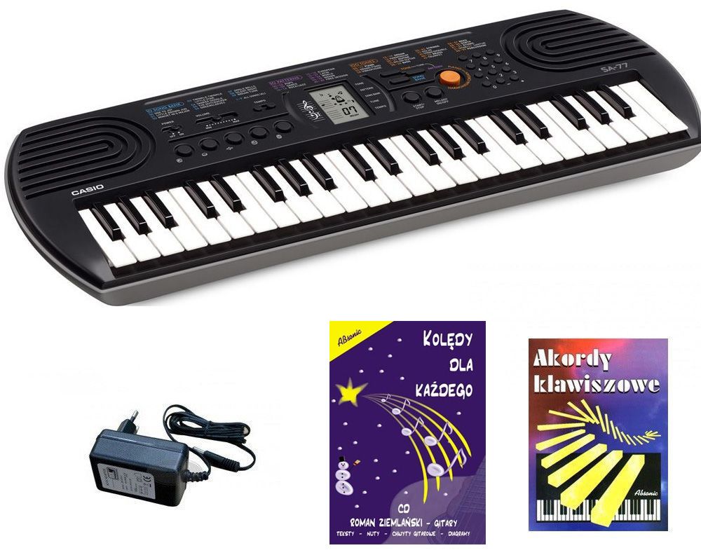 Casio SA-77 - keyboard + zasilacz + książeczki edukacyjne + kolędy